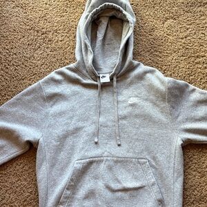 Nike Heathers Gray Pullover Hoodie with White Swoosh